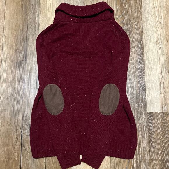 British Khaki Wool Shawl Collar Sweater Mens L Red Fisherman Preppy Academia - Picture 5 of 8